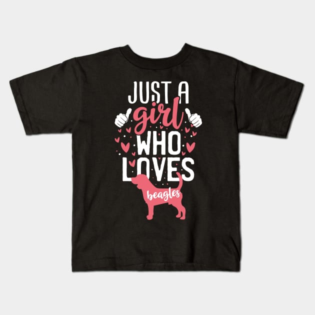 Just a Girl Who Loves Bernese Beagles Kids T-Shirt by Tesszero